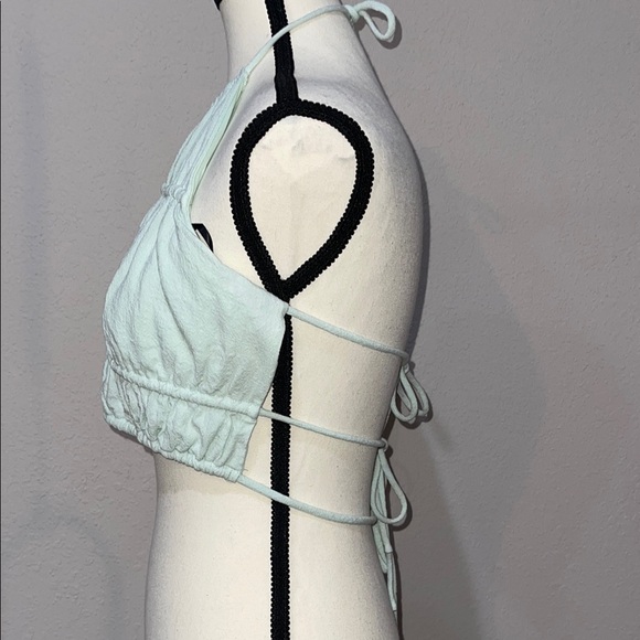 Forever 21 Women's Open-Back Halter Crop Top in Mint Size Small - Picture 9 of 13